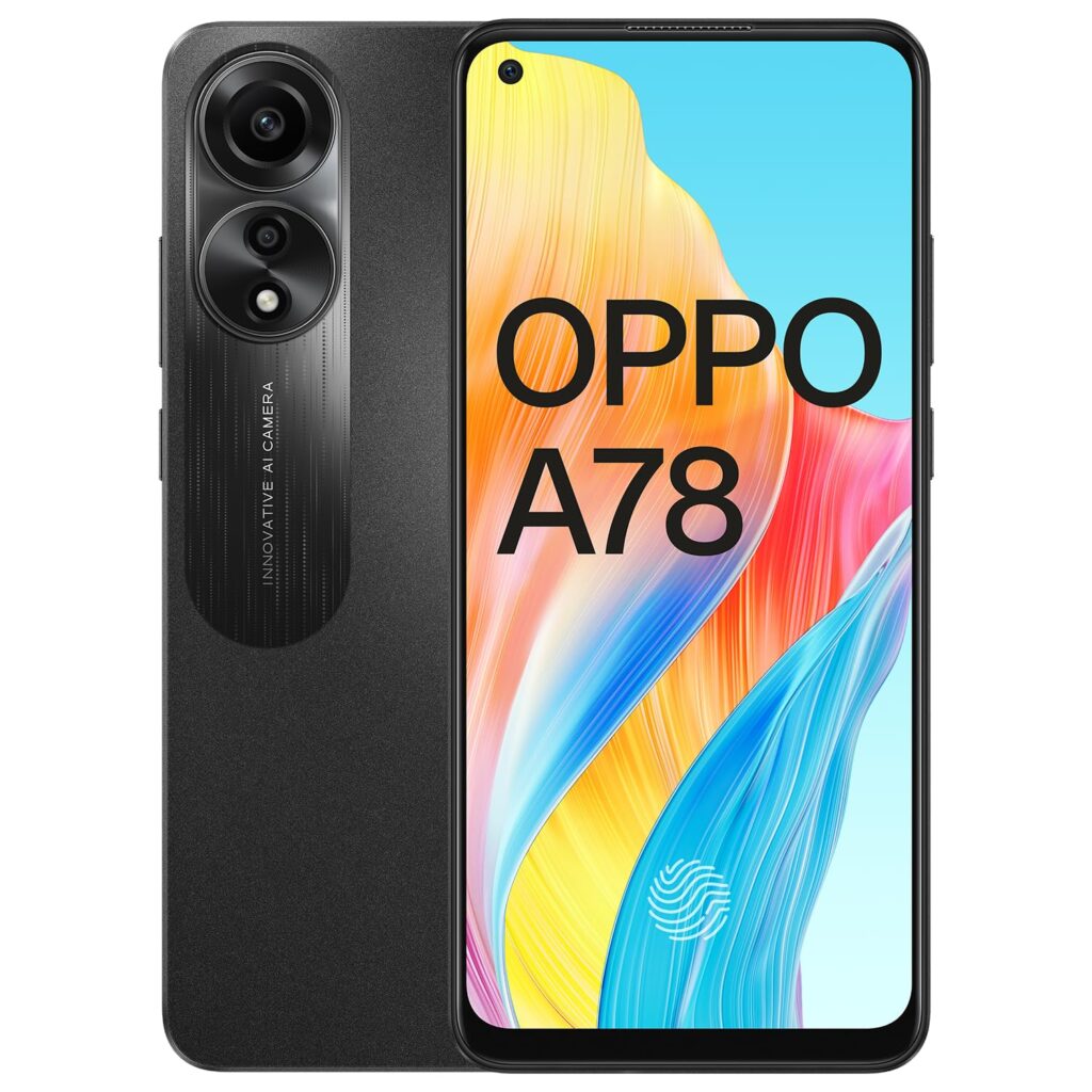 Oppo A78 (Mist Black, 8GB RAM, 128GB Storage) Refurbished