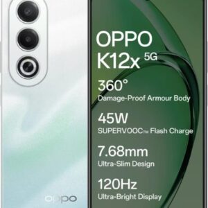 Oppo K12x 5G with 45W SUPERVOOC Charger in-The-Box (Breeze Blue, 128 GB) (6 GB RAM)